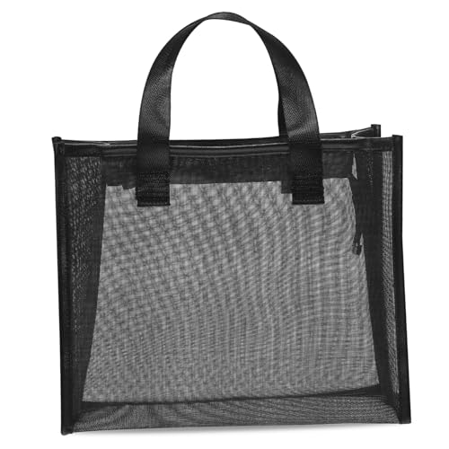 ARTSEWPLY Nylon Kosmetiktasche mit Mesh Design Leichte Tragbare Makeup Tasche für Damen Reißfest Atmungsaktiv Vielseitig Einsetzbar für Reisen und Alltag Schwarz von ARTSEWPLY