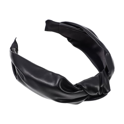 ARTSEWPLY PU Leder Haarreif Breit Damen Rutschfestes Geknotetes Stirnband Eleganter Haarschmuck für Mädchen Komfortables Modisches Kopfband für Alltag und Besondere Anlässe von ARTSEWPLY