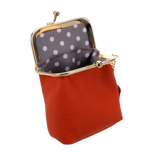 ARTSEWPLY Mini Kosmetik Tasche Für Frauen Vintage Lippenstift Und Münz Geldbörse Im Quadratischen Design Für Reisen Und Alltägliche Nutzung Orangefarbene Aufbewahrung Für Schlüssel von ARTSEWPLY