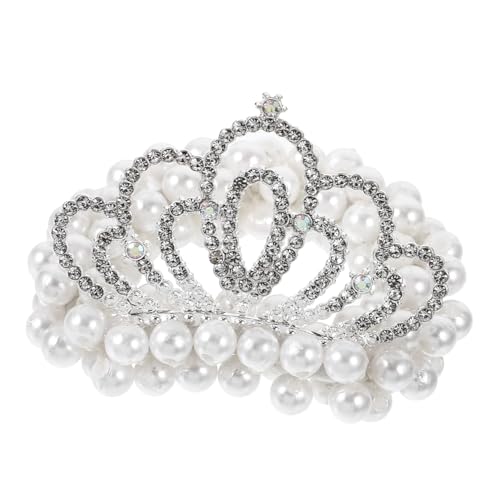ARTSEWPLY Elastisches Haargummi für Mädchen mit Perlenkrone Langlebiger Pferdeschwanzhalter für Süße Frisuren Haarschmuck für Kleine Mädchen von ARTSEWPLY