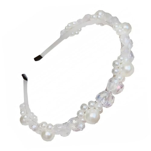 ARTSEWPLY Perlen Haarreif Damen mit Perlen Eleganter Haarschmuck Zartes Stirnband Modische Haarspange Langlebiges Haaraccessoire für Geburtstag und Party von ARTSEWPLY