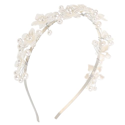ARTSEWPLY Perlen Haarreif mit Blumen Design Leichtes Brautschmuck Accessoire für Hochzeit Braut und Brautjungfern Stilvolles Stirnband für Besondere Anlässe und Fotoshootings von ARTSEWPLY