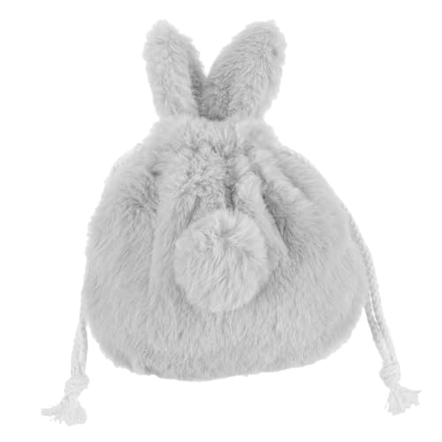 ARTSEWPLY Plüsch Kosmetiktasche Mit Kordelzug Hasenmuster Für Mädchen Frauen Aufbewahrungstasche Für Make-up Schmuck Und Kleine Gegenstände von ARTSEWPLY