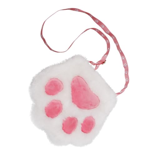 ARTSEWPLY Plüsch Umhängetasche Katzenpfote Make up Aufbewahrungstasche Schminktasche Kuscheliges Design Verstellbarer Riemen Leichte Kulturbeutel für Mädchen Frauen Alltag von ARTSEWPLY