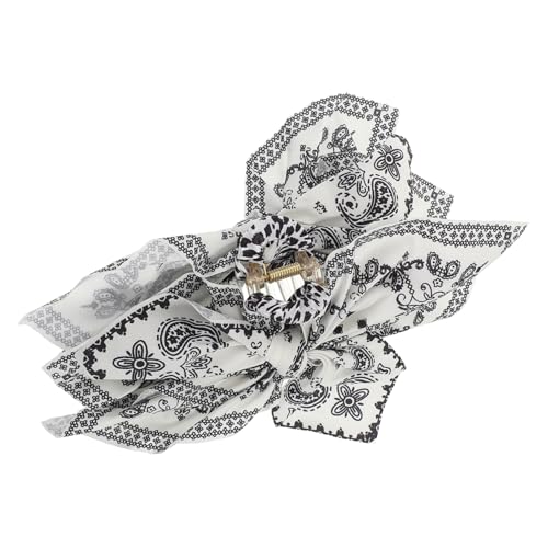 ARTSEWPLY Puddingblumenkopfschmuck Gewebte Dekoration Haargummi Bogenkrallenclips Mädchen Ohrringe Brautkrallenclip Kit Ohrringe Pferdeschwanz Damenkrawatte Nadelkopfschmuck Black Stoff von ARTSEWPLY