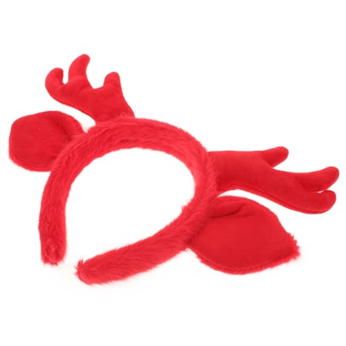 ARTSEWPLY Rentier Geweih Haarreif Mit Niedlichen Ohren Weihnachtskopfschmuck Für Festliche Feiern Cosplay-events Und Karneval Elastischer Und Verstellbarer Kopfputz Rot von ARTSEWPLY