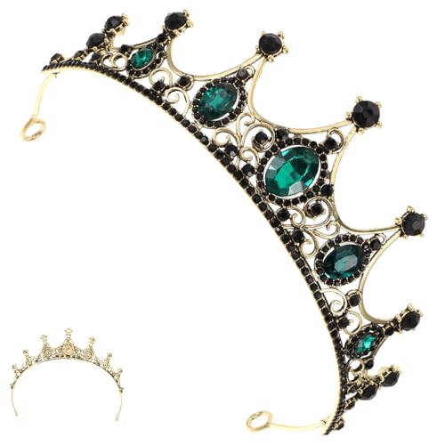 ARTSEWPLY Retro Barock Krone Haarschmuck Damen Braut Tiara Stirnband für Hochzeit Party Brautjungfer Elegant Grün von ARTSEWPLY
