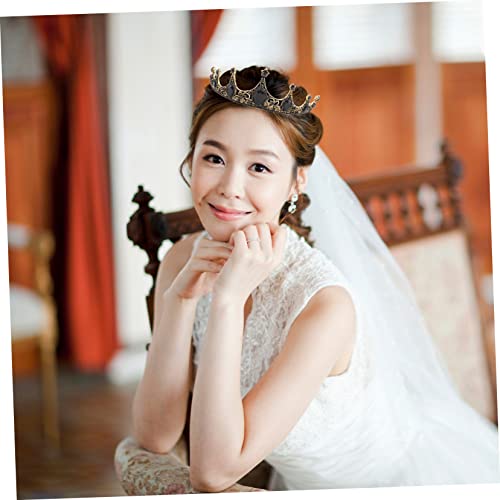 ARTSEWPLY Schwarze Barock Kristallkrone mit Strasssteinen Leichte Legierung Tiara für Braut Hochzeit Festzug und Partys Eleganter Haarschmuck für Damen Langlebig und Formbeständig von ARTSEWPLY