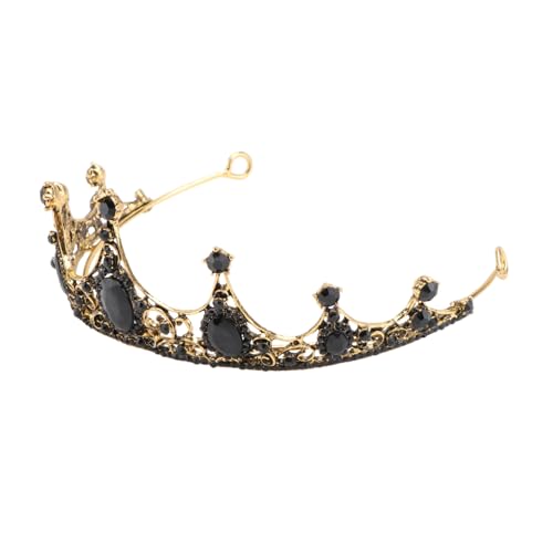 ARTSEWPLY Schwarze Barock Krone mit Strasssteinen Leichter Tiara Haarschmuck für Braut Hochzeit Party und Festliche Anlässe Auffällige Brautkopfbedeckung von ARTSEWPLY