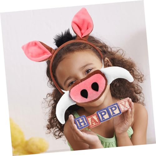 ARTSEWPLY Schwein Kostüm mit Weichem Tier Haarreif Verstellbar Schwein Nase Ohren Tüllrock und Schweif für Halloween Karneval Mottoparty und Fasching von ARTSEWPLY