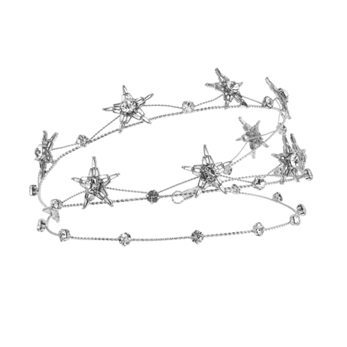 ARTSEWPLY Silberne Braut Tiara mit Funkelnden Sternen Crown Hair Hoop Festlicher Haarschmuck für Hochzeit Party und Festliche Anlässe Zierliche Damen Kopfkrone für Braut und Prinzessin von ARTSEWPLY