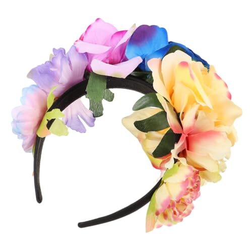 ARTSEWPLY Simulation Haarreif mit Realistischer Rosenblüte Gelb Leichtes Party Haarschmuck für Halloween und Festliche Anlässe Geeignet für Damen und Mädchen von ARTSEWPLY
