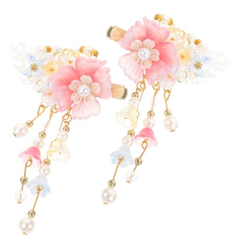 ARTSEWPLY Süße Chinesische Hanfu Haarspangen mit Blumen Quasten Haarschmuck für Mädchen Traditionelle Haarclips für Hochzeit Geburtstag und Festliche Anlässe Charmante Accessoires von ARTSEWPLY
