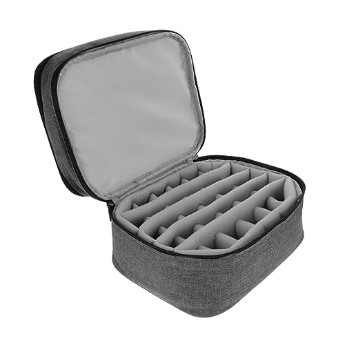 ARTSEWPLY Tragbare Kosmetiktasche Damen Essential Oil Organizer Stoßfeste Make Up Tasche mit Reißverschluss Kompakt und Leicht für Reise und Alltag Praktischer Makeup Organizer in Hellgrau von ARTSEWPLY