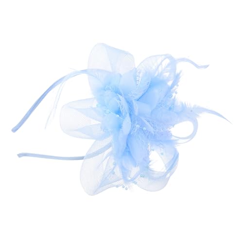 ARTSEWPLY Vintage Fascinator Haarreif mit Federn Kleines Hut Design Vielseitiger Damen Haarschmuck für Hochzeit Party und Festliche Anlässe Eleganter Braut und Bankett Fascinator in Hellblau von ARTSEWPLY