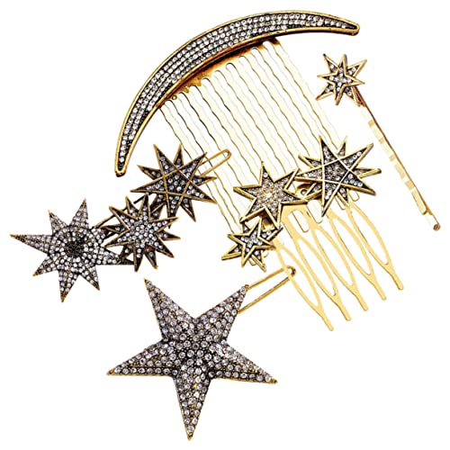ARTSEWPLY Vintage Haarschmuck Teilig mit Stern Mond Schneeflocke Haarkämmen und Haarklammern für Damen Dekorative Seitenkämme Chinesischer Stil Geeignet für Hochzeit Party Alltag von ARTSEWPLY