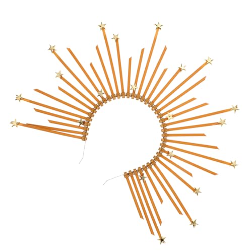 ARTSEWPLY Vintage Mary Haarschmuck Damen Leichtes Cosplay Stirnband Goldene Stern Krone Haarreif für Party Festliche Dekoration von ARTSEWPLY