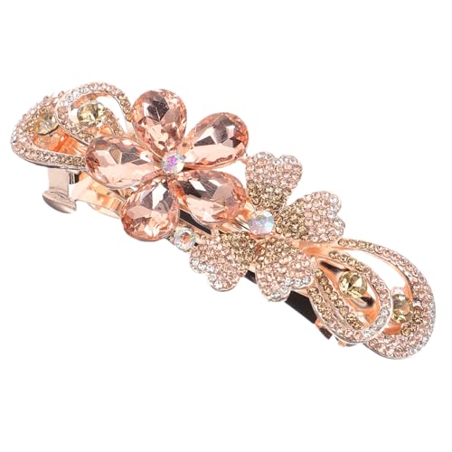 ARTSEWPLY Wasserdichte Metall Haarspange mit Blumenmotiv und Strasssteinen Großer Frühlingsclip für Dickes und Dünnes Haar Eleganter Haarschmuck für Damen Vielseitig für Partys und Alltag von ARTSEWPLY