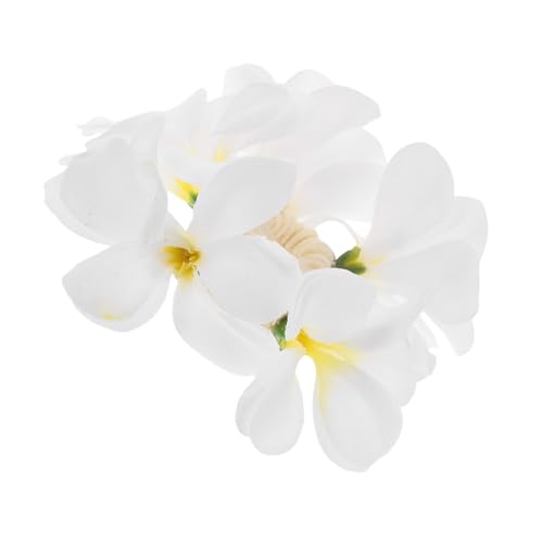 ARTSEWPLY Weiße Plumeria Haargummis Elastisch Boho Hawaiianische Blumen Haarbänder für Frauen Mädchen Strand Hochzeit Party Vielseitige Kopfbedeckung Damen Haar Accessoires von ARTSEWPLY
