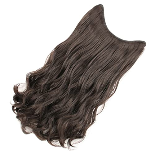 ARTSEWPLY Wellenhaarstück Clip in Haarverlängerungen für Damen Lockige Extensions aus Echtem Haar Natürliche Schwarze Farbe Unsichtbare Haarteile für Mehr Volumen und Stil von ARTSEWPLY