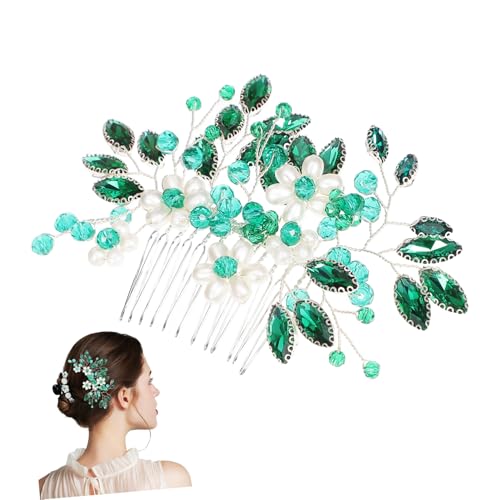 ARTSEWPLY Wunderschöner Haarseitkamm Für Frauen Stilvolle Grüne Haarschmuck-dekoration Für Hochzeiten Und Formelle Anlässe Vielseitiger Und Romantischer Blumenschmuck von ARTSEWPLY