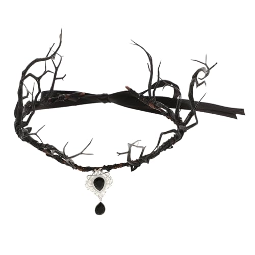 Halloween-Kopfschmuck halloween kopfschmuck Geweih Stirnband Halloween goldenes Blatt-Stirnband Haarschmuck aus Hirschgeweih Kostüm Halloween-Kränze Wikingerkrone Harz Black ARTSEWPLY von ARTSEWPLY