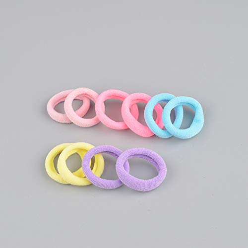 10 Stück Mädchen Punkte Schleife elastische Haar Gummibänder Zubehör for Kinder Krawatte Ring Seil Schnurhalter Kopfschmuck Clips, Stil 11 Pink (Color : Mix) von ARTSIM