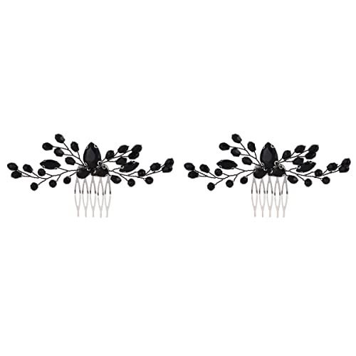 2pcs Women Combs Wedding Accessories Crystal Clips Black Side Girls for Decorative Bridal Bridesmaids Comb Gift Hair Bride Headdress Combshair Head Halloween and Rhinestone von ARTSIM