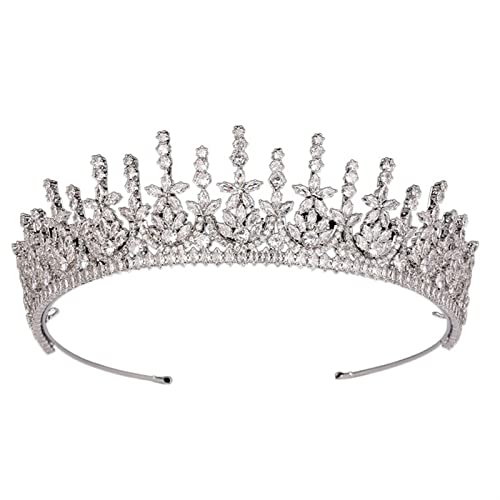 Haarband Tiara und Krone Understatement Luxus Braut Vintage Hochzeit Haarschmuck Boutique (Metallfarbe: Weißgold) (Color : Bianco, Size : 25mm) von ARTSIM