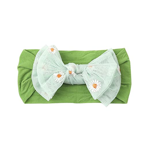 Kleinkind Säugling Jungen Mädchen Blumendruck Stretch Blumen Schleife Haarband Kopfbedeckung 3 Jahre Blaugrün Blumen Stirnband Turban (Color : H, Size : One Size) von ARTSIM