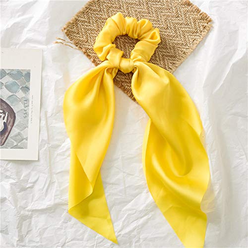 Mode Blumendruck Scrunchie Seide elastisches Haarband for Frauen Schal Bögen Gummiseile Mädchen Krawatten Zubehör,53 (Color : 34) von ARTSIM