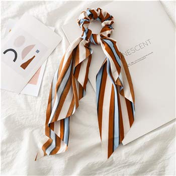 Mode Blumendruck Scrunchie Seide elastisches Haarband for Frauen Schal Bögen Gummiseile Mädchen Krawatten Zubehör,53 (Color : 45) von ARTSIM