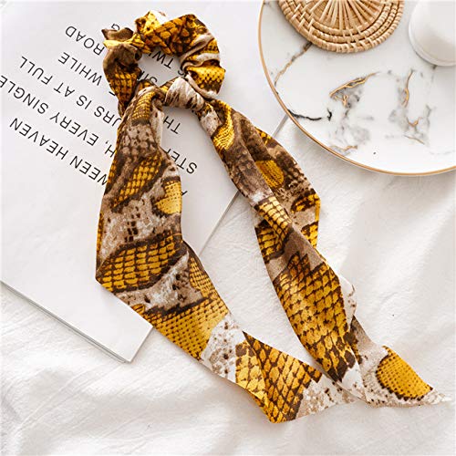 Mode Blumendruck Scrunchie Seide elastisches Haarband for Frauen Schal Bögen Gummiseile Mädchen Krawatten Zubehör,53 (Color : 56) von ARTSIM