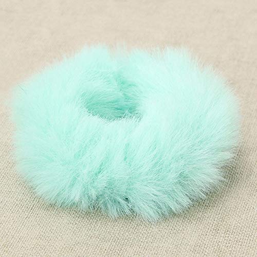 Mode Mädchen Elastisches Faux Kaninchenfell Scrunchie Haar Seil Pferdeschwanz Halter Plüsch Ring Zubehör,RD (Color : GR) von ARTSIM