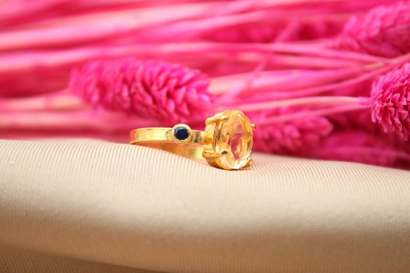 Massiver Citrin Ring Stapeln | 925K Sterling Silber Natürliche Brautjungfer Handgemachte 24K Gold Vermeil Von Artsmyrna von ARTSMYRNA