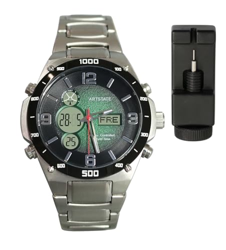 ARTSTATE AS3261B Funk Quarz Herren Uhr Analog-Digital mit Edelstahl Armband von ARTSTATE
