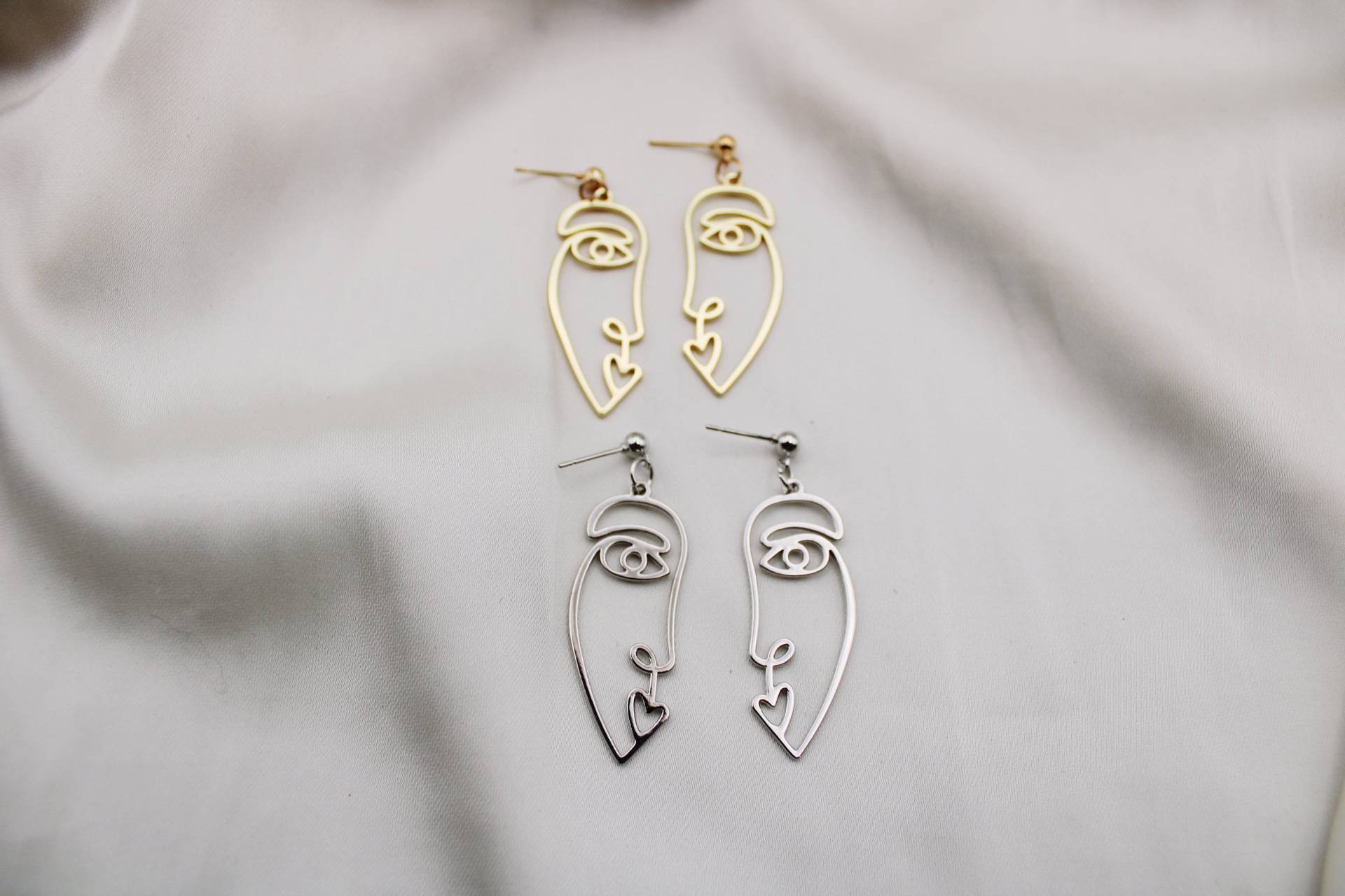 Minimale Portrait Gesicht Ohrringe | Abstrakter Stil Schmuck Einzigartige Picasso-Stil Minimalistisch von ARTSYBERLIN