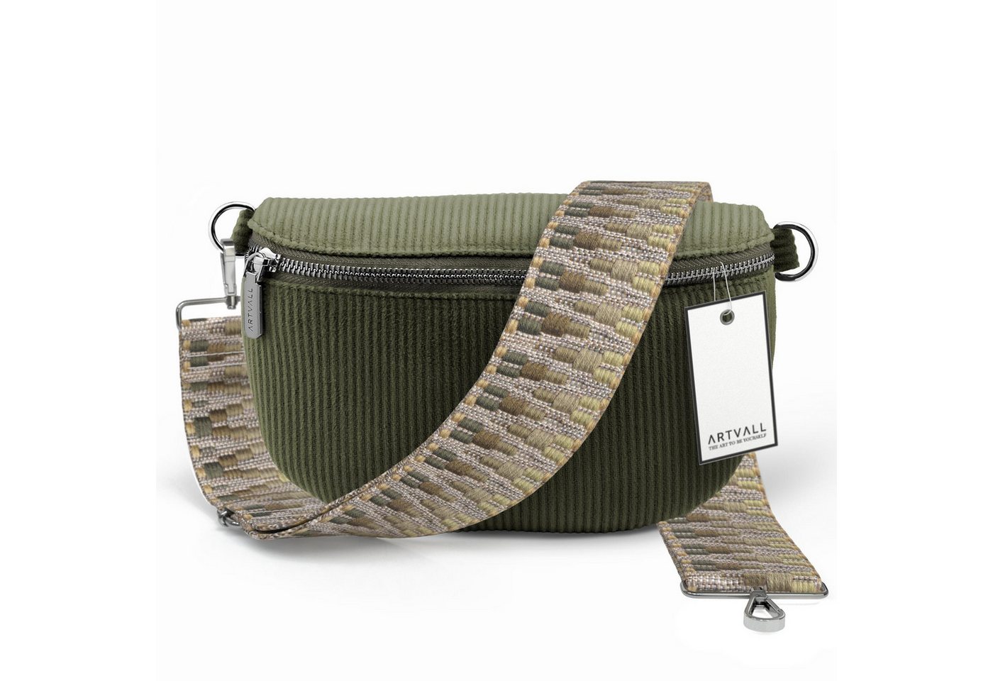 ARTVALL Umhängetasche Cord Handtasche Brusttasche Crossbody Bag Olivgrün, Bauchtasche Cord weich mit Schultergurt abnehmbar Hüfttasche Klein ARTVALL Umhängetasche Cord Handtasche Brusttasche Crossbody Bag Olivgrün, Bauchtasche Cord weich mit Schultergurt abnehmbar Hüfttasche Klein von ARTVALL