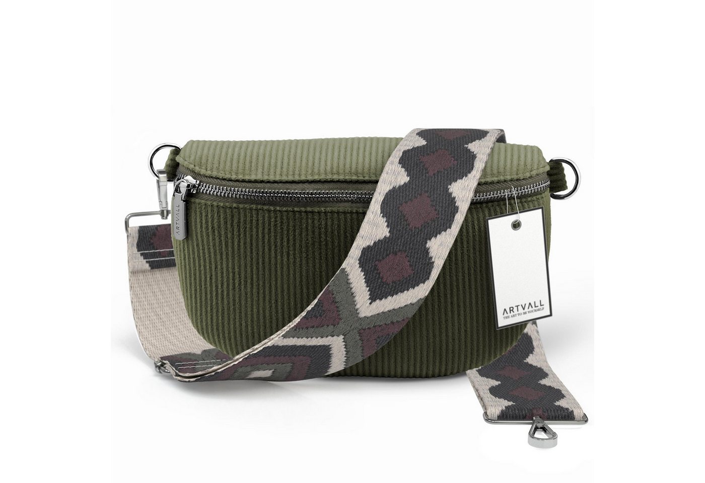 ARTVALL Umhängetasche Cord Handtasche Brusttasche Crossbody Bag Olivgrün, Cord Bauchtasche Cordtasche Stoff weich abnehmbarer Taschengurt Klein ARTVALL Umhängetasche Cord Handtasche Brusttasche Crossbody Bag Olivgrün, Cord Bauchtasche Cordtasche Stoff weich abnehmbarer Taschengurt Klein von ARTVALL