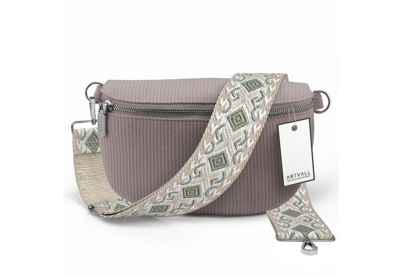 ARTVALL Umhängetasche Cord Handtasche Brusttasche Crossbody Bag Rosé, Bauchtasche Cord weich mit Schultergurt abnehmbar Hüfttasche Klein ARTVALL Umhängetasche Cord Handtasche Brusttasche Crossbody Bag Rosé, Bauchtasche Cord weich mit Schultergurt abnehmbar Hüfttasche Klein von ARTVALL