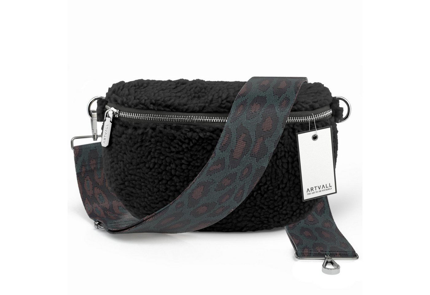 ARTVALL Umhängetasche Teddy Handtasche Brusttasche Crossbody Bag Schwarz, Bauchtasche Teddy Plüschtasche Teddyfell mit Schultergurt Design Klein ARTVALL Umhängetasche Teddy Handtasche Brusttasche Crossbody Bag Schwarz, Bauchtasche Teddy Plüschtasche Teddyfell mit Schultergurt Design Klein von ARTVALL