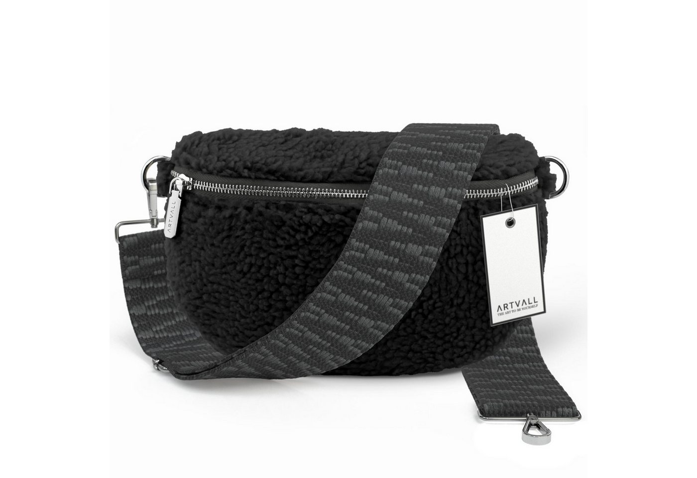 ARTVALL Umhängetasche Teddy Handtasche Brusttasche Crossbody Bag Schwarz, Bauchtasche Teddytasche mit breitem Band Plüsch Tasche flauschig Klein ARTVALL Umhängetasche Teddy Handtasche Brusttasche Crossbody Bag Schwarz, Bauchtasche Teddytasche mit breitem Band Plüsch Tasche flauschig Klein von ARTVALL