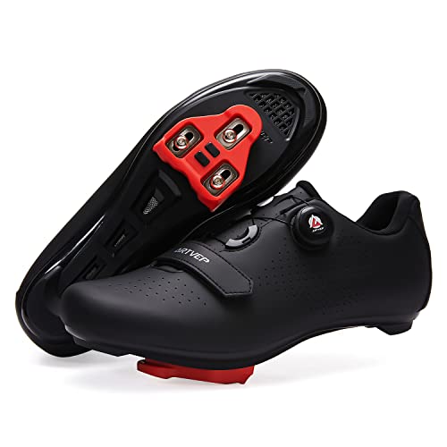 ARTVEP Fahrradschuhe Herren Damen Rennradschuhe MTB Radschuhe Kompatibel mit Look SPD SPD-SL Delta Lock Pedal Reitschuhe Peloton Schuhen Alles Schwarz EU45 / 275 von ARTVEP