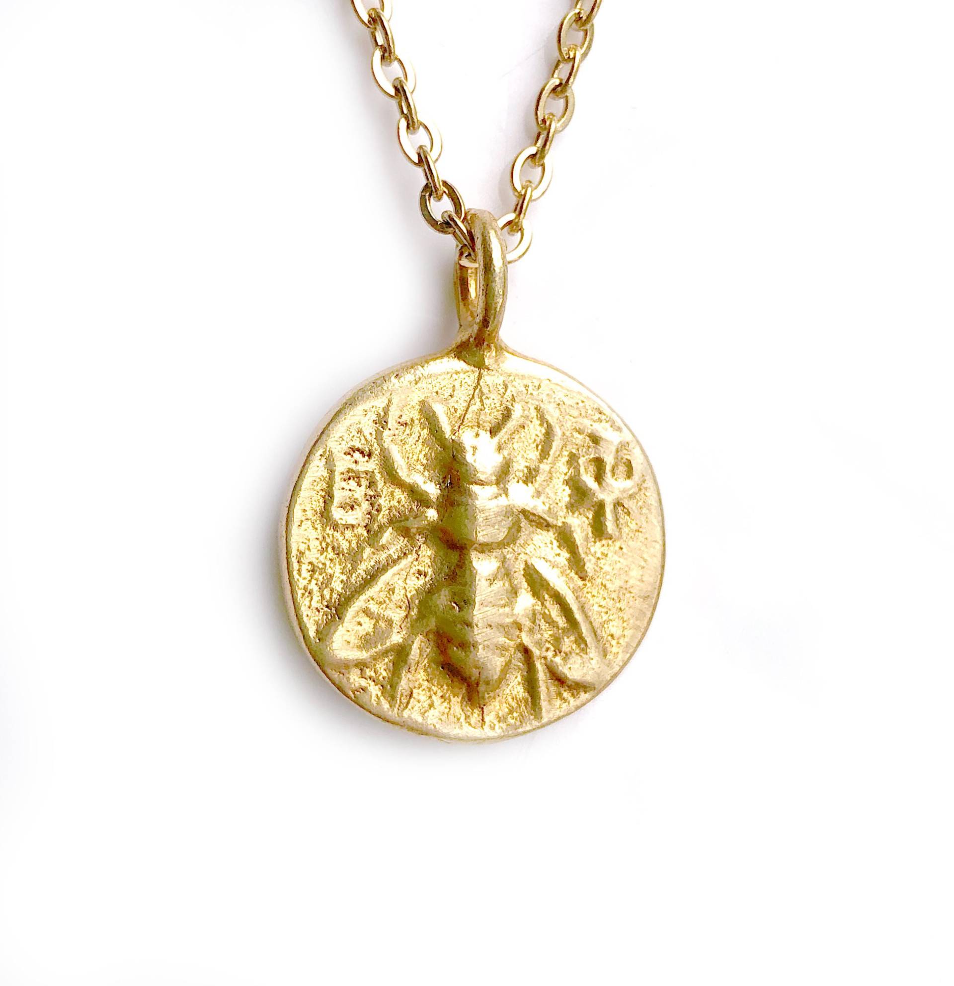 Honey Bee - Großer Goldanhänger Gold Queen Anhänger Antike Münzreplik von ARTemisDesignsLLC