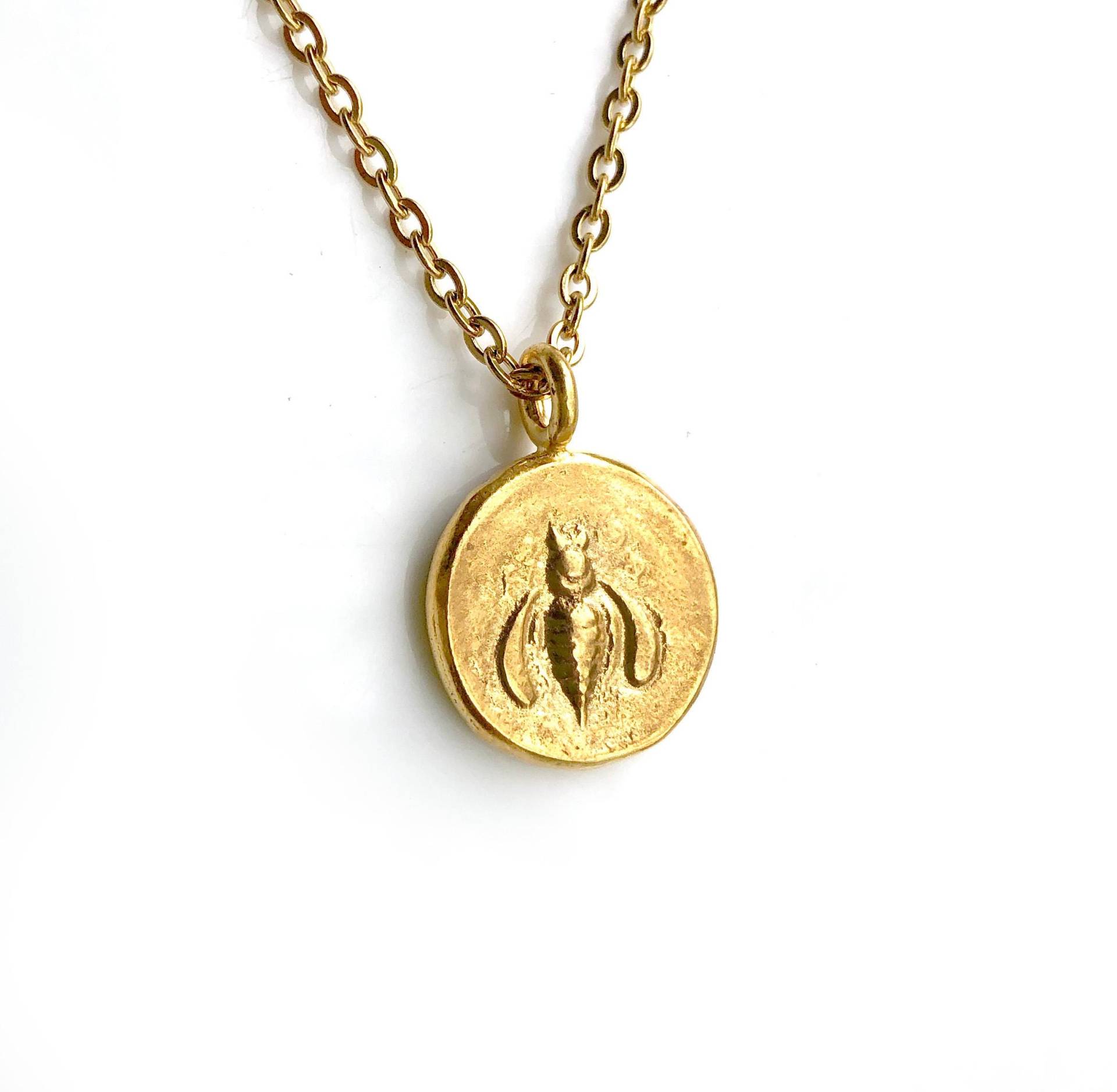 Honigbiene - Mittelgold Anhänger Antike Münzreplik Ephesus Biene Honigbiene - Mittelgold Anhänger Antike Münzreplik Ephesus Biene von ARTemisDesignsLLC