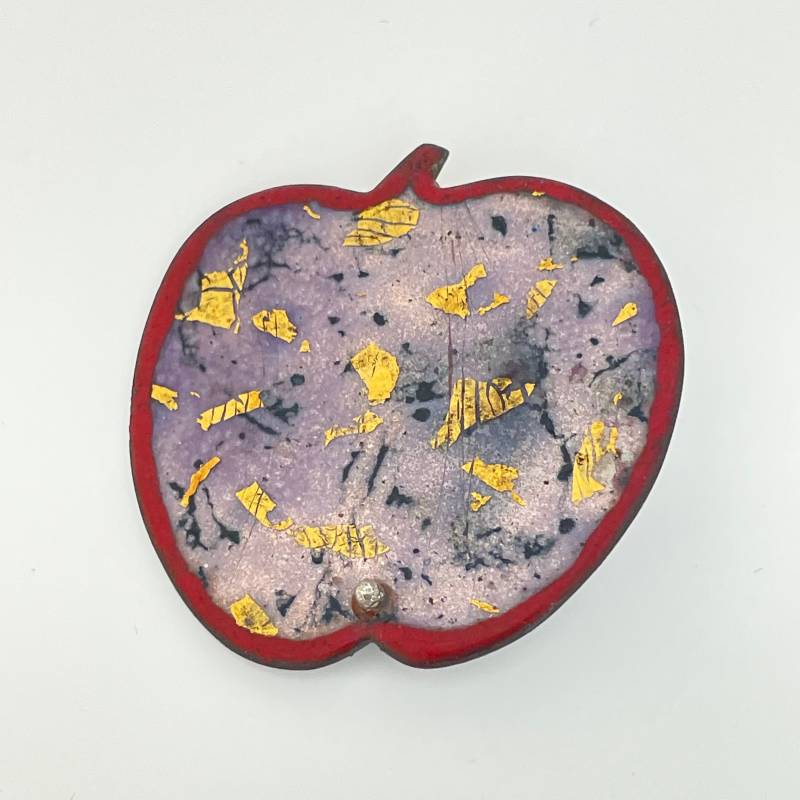 Eva Und Der Apfel - Brosche, Silber, Emaille, Unikat, Handgefertigt, Kunst, Künstlerin, Emaillemalerei Eva Und Der Apfel - Brosche, Silber, Emaille, Unikat, Handgefertigt, Kunst, Künstlerin, Emaillemalerei von ARTquartett