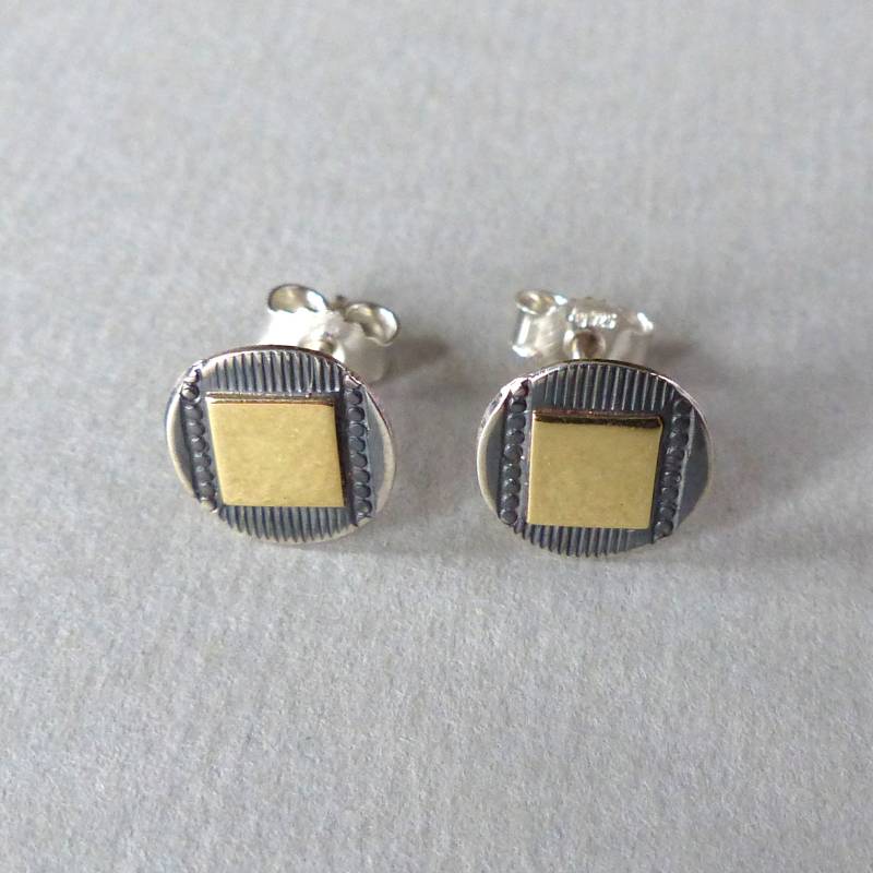 Gold Küsst Silber - Ohrschmuck, Ohrstecker, Schmuck, Unikat, Handgefertigt, Kunst, Künstler, Design, Gold von ARTquartett