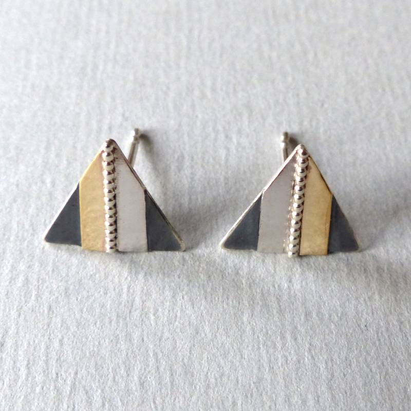 Gold Und Silber - Ohrschmuck, Ohrstecker, Schmuck, Unikat, Handgefertigt, Kunst, Künstler, Design, Gold von ARTquartett