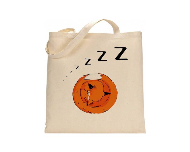 Baumwoll Fuchs Tasche, Schlaffuchs Einkaufstasche, Schultertasche, Handtasche, Handbemalt von ARTsyClothing