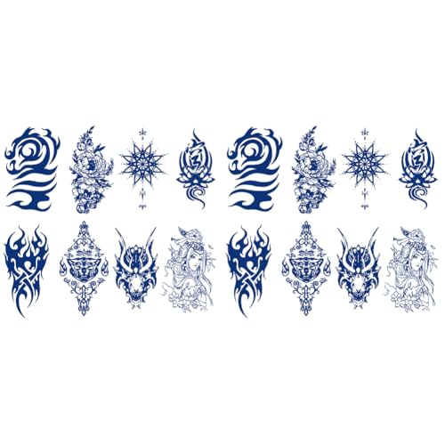 ARVALOLET 8 Stück Retro Semi-permanente Tattoo-Aufkleber für Erwachsene und Kinder von ARVALOLET